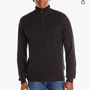 New ~ Field & Stream Men's Quarter-Zip Sweater Charcoal Marl Size M